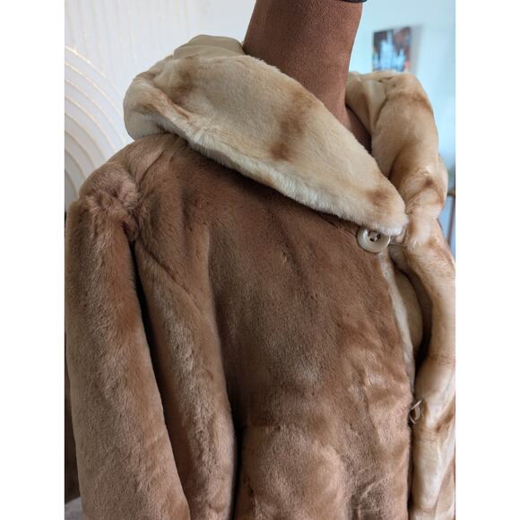 Dennis Basso Reversible Faux Mink Coat w/ Sable-Inspired Trim – Size L - Picture 2 of 16